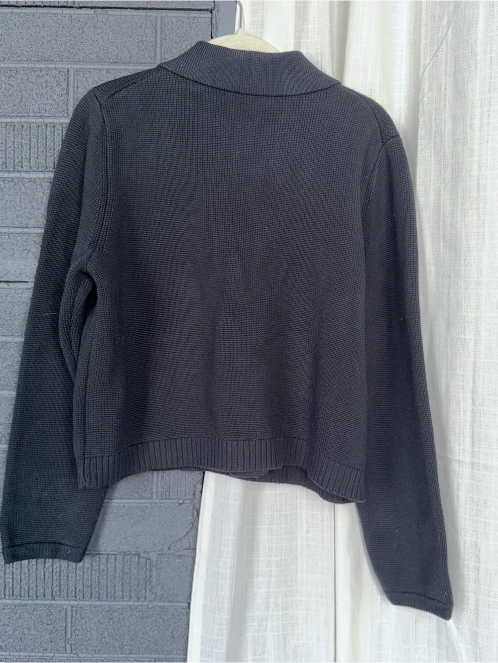 NWT J Crew Size Large Marielle Cropped Cardigan Black Sweater Cotton - Picture 3 of 7